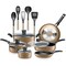 Serenelife Kitchenware Pots & Pans Set - Basic Kitchen Cookware, Black Non-Stick Coating Inside, Heat Resistant SLCW15GLD - alternate 1